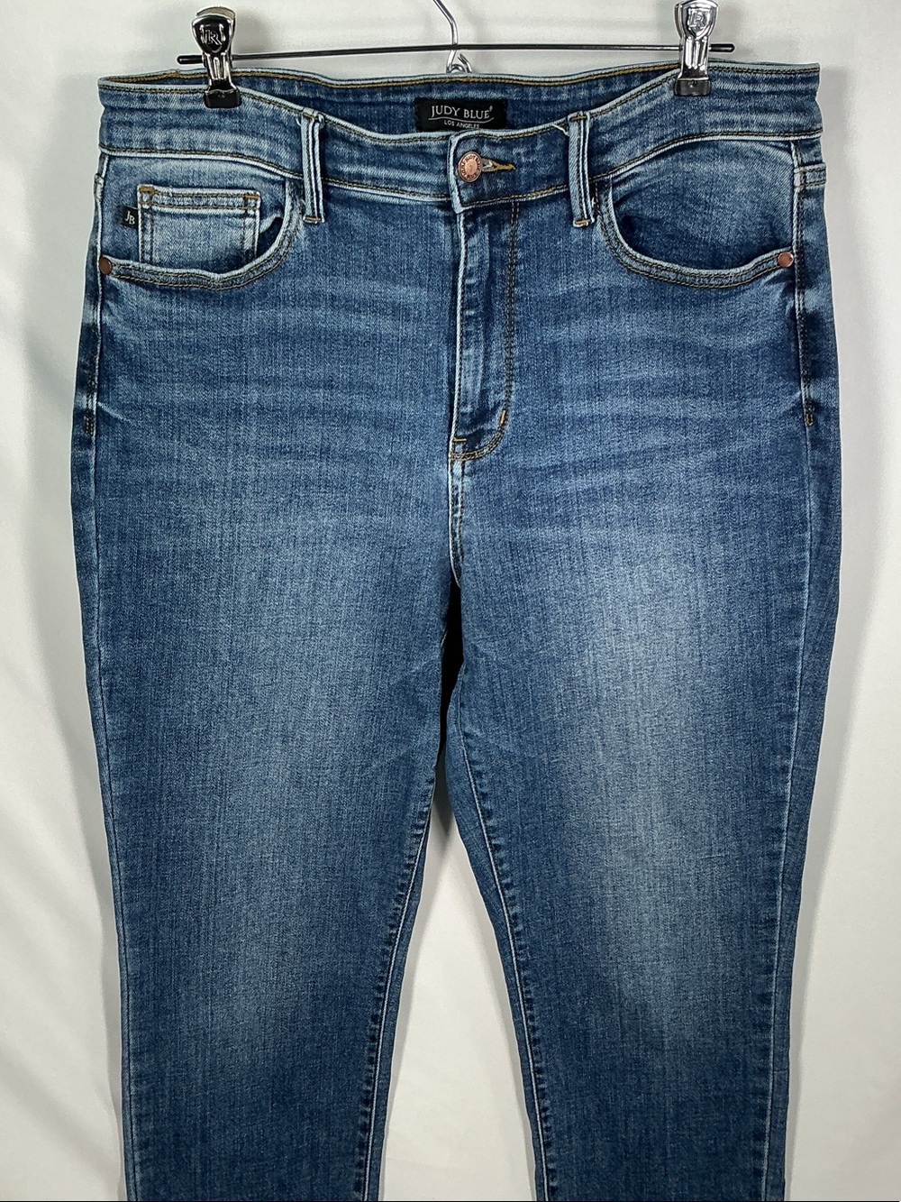 Judy Blue High Waisted Slim Fit Skinny Distressed Denim Jeans Blue Size 13/31 - Picture 4 of 15